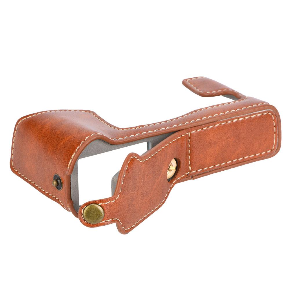 

Чехол из искусственной кожи, защитный чехол на половину корпуса для камеры Fuji XT10 XT20 XT30, коричневый коричневый