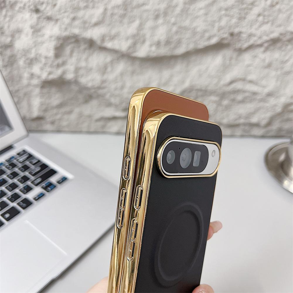 Luxury Business Leather Plating Magnetic Phone Case for Google Pixel 10 9 Pro XL 9A 8A for Wireless Charger Matte Protection Back Cover