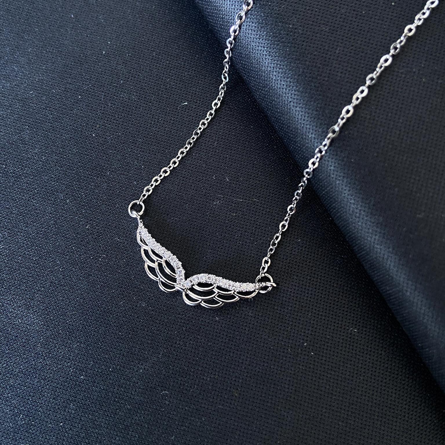 Ожерелье с крыльями ангела для женщин, ожерелье с подвеской в виде крыла ангела для женщин, ослепительное крыло, изящные элегантные ювелирные изделия, ожерелье с крыльями ангела