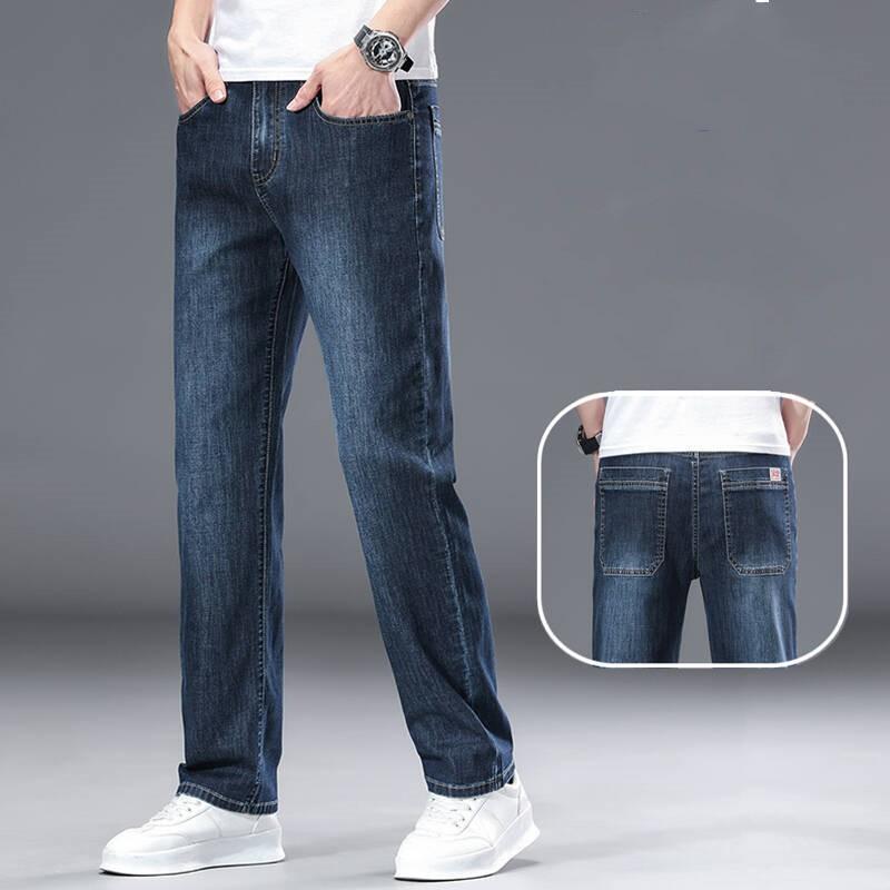 

Мужские осенние винтажные повседневные прямые джинсы однотонные на пуговицах и молнии с карманами свободные брюки с широкими штанинами 27