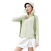 Summer New Ice Silk Original Yarn Sunscreen Clothing Women's Loose Breathable Light UV Protection Outdoor Color Contrast Sunscreen Clothing