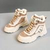 New 2025 Winter Patchwork Womens Boots Fleece Warm Middle Platform Shoes Winter Snow Boots Casual Warm Outdoor Ankle Boots