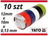 Insulating tapes 12mmx10mx0.13mm mix color, set of 10 pcs YT-8156 YATO