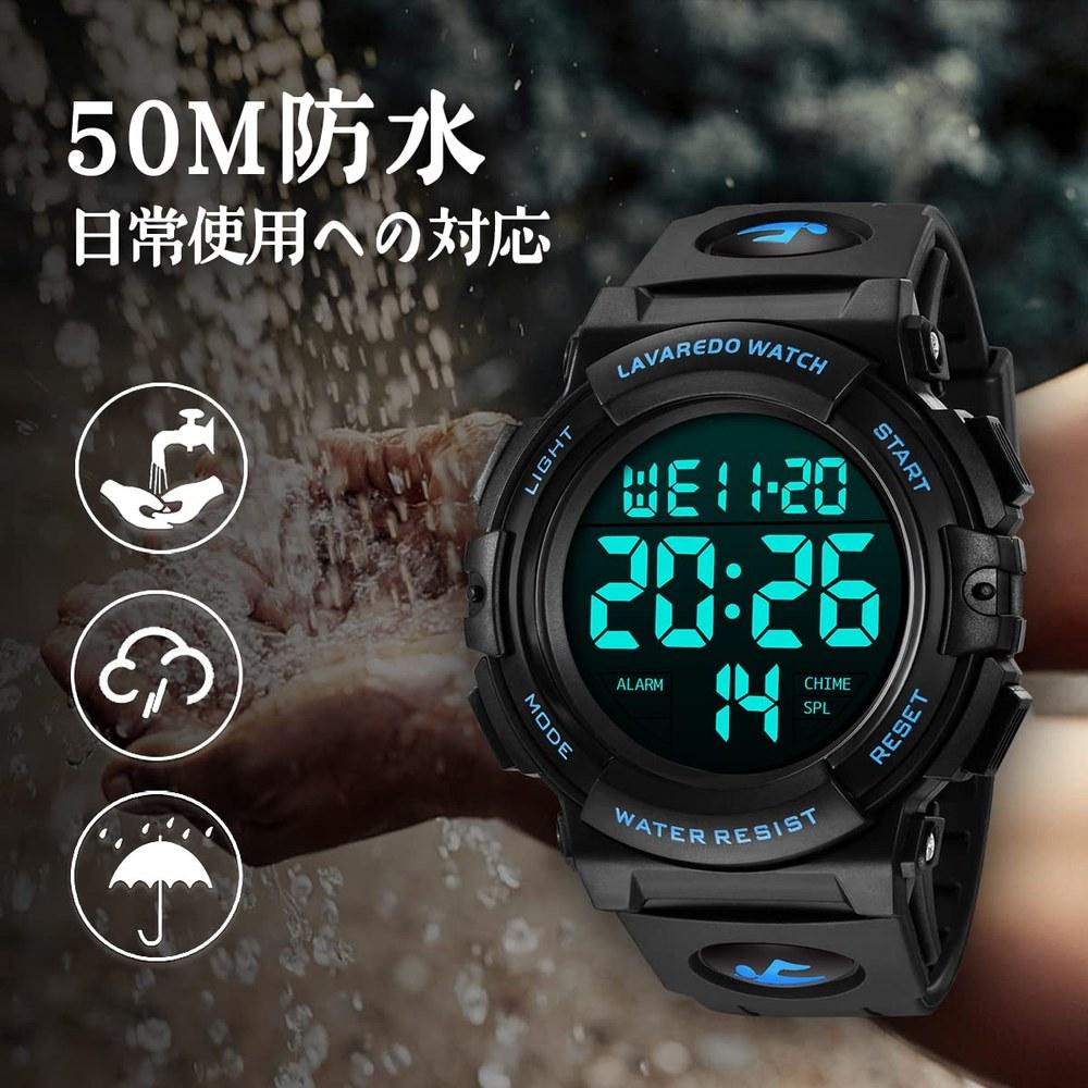L LAVAREDO Digital Sports Watch Men 50M Water Resistant LED Display Date Day Alarm Waterproof Outdoor