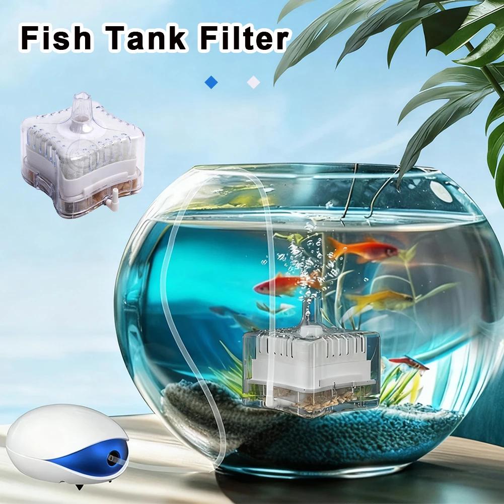 Small Fish Tank Desktop Tank 3-in-1 Mini Aquarium Filter Self Cleaning Water Circulation Ultra Quiet