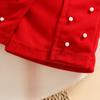 Korean Style Baby & Toddler Ribbed Long-Sleeve Top, Skort & Beret Set - Floral Top & Beaded Shorts