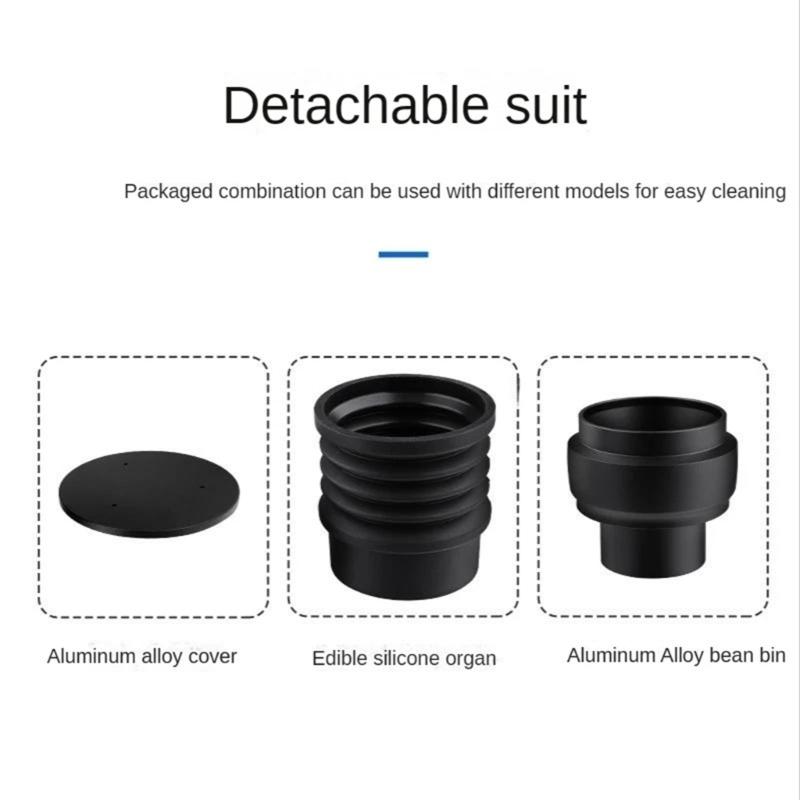 Effiziente Kaffeebohnenlagerung Reiniger Bohnenbehälter Gebläse Kaffeebohnen-Trichter Silikonmaterial Geschenk für Kaffeeliebhaber