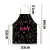 1PC Popular Nail Polish Lipstick Printing Linen Sleeveless Anti-fouling and Oil-proof Apron Fashionable Women's Apron Nail Salon