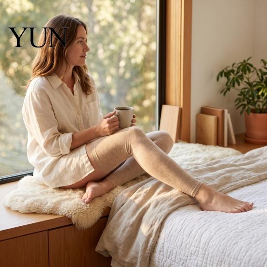 Air Conditioned Room Knee Warmers Soft for Cold Protection, Breathable Cotton Leg Sleeves, Anti Winter Support Slip Warmers, Elastic Thermal