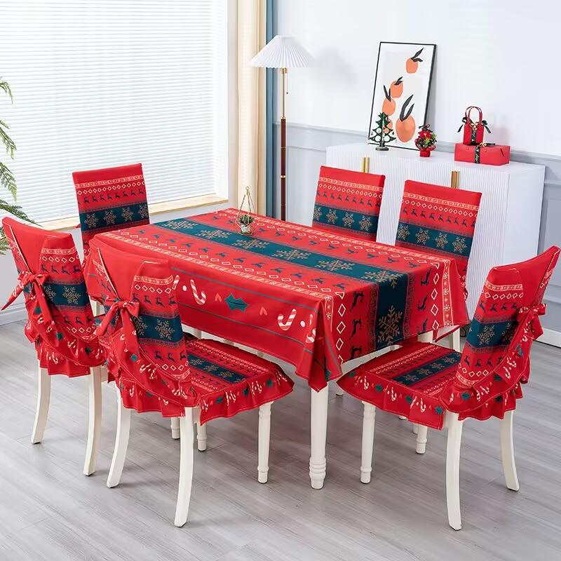 4-season Universal Chair Cover Non Slip Dining Table Fabric  Modern Blue Minimalist One Piece  Chair Cover  Chair Tablecloth