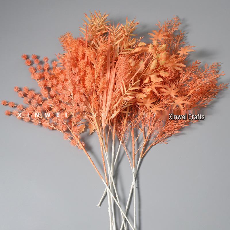 Orange-Themed Wedding Aisle Simulation Flower Arrangement - Artificial Home Decor Row Flowers