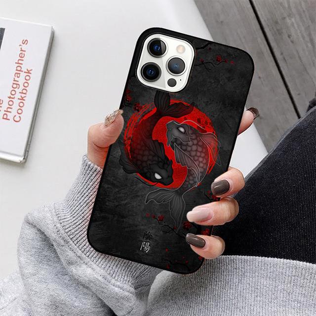 Koi Fish Yin Yang Art Mobile Phone Cases Cover For iPhone 17 Air 16 15 14 12 13 11 Pro MAX apple Plus Coque