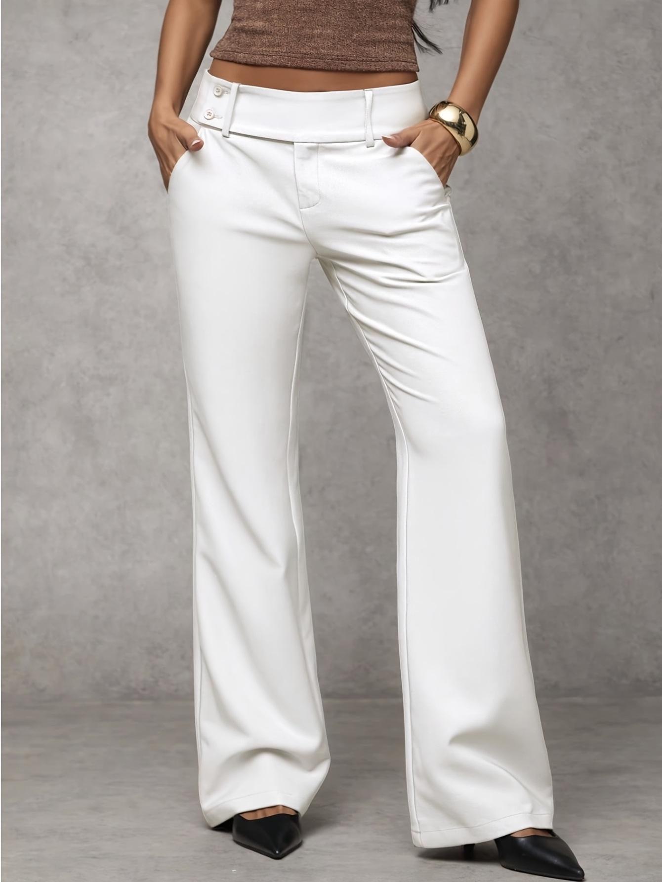 

Women s 2026 Low-Waist Wide-Leg Solid Color Slimming Casual Pants Double Extra Large