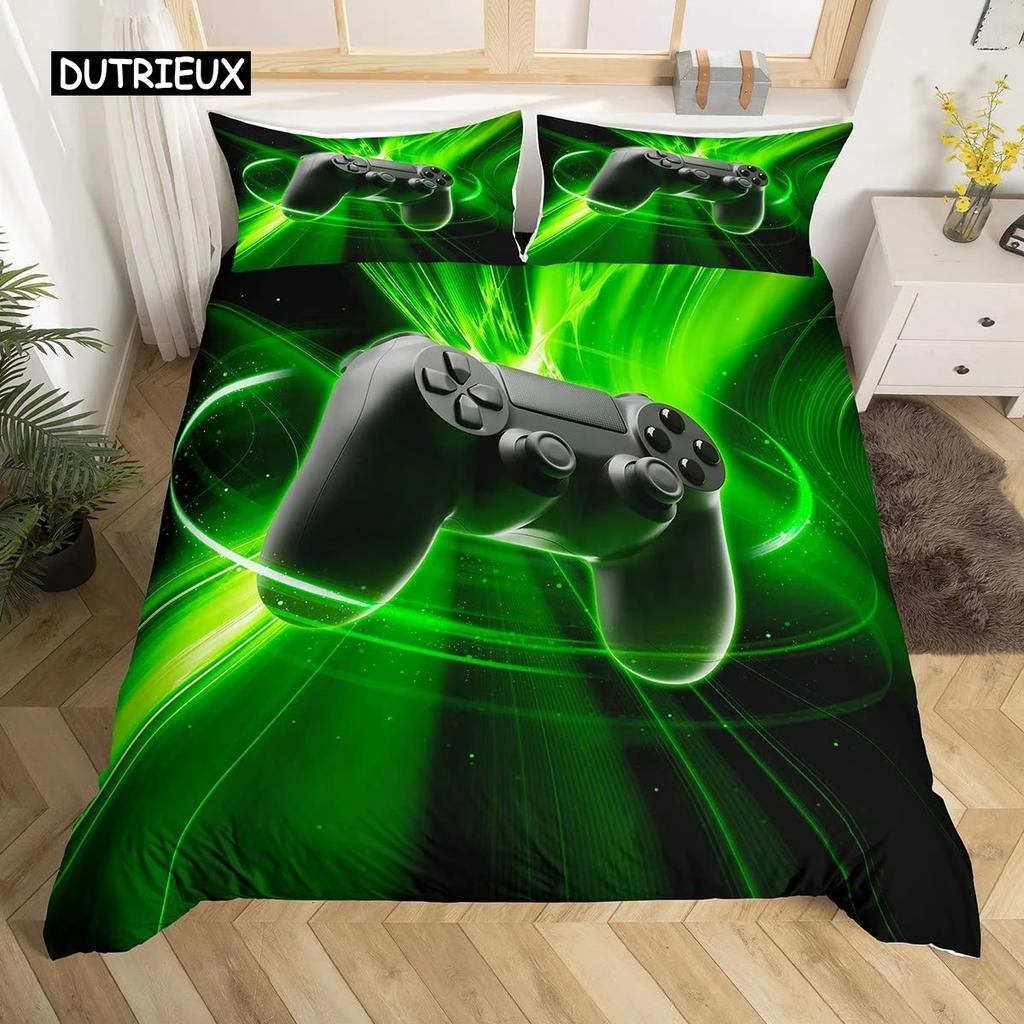 Gamepad Bettbezug Set Mikrofaser Gamer Spieler Gaming Joystick Bettdeckenbezug Queen Size Kinder Jungen Video Bettwäsche Set