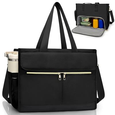 Sac à lunch Oxford pour femmes, compartiment pour ordinateur portable, grand sac fourre-tout isotherme avec poches latérales pour infirmières, enseignants, activités de plein air