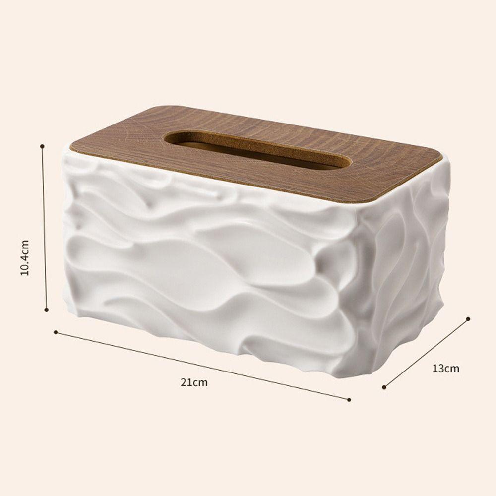 Durable Large Capacity Tissue Box Cover Dust-proof Creative Tissue Storage Box Wooden Lid Elegant Tissue Box Holder Living Room