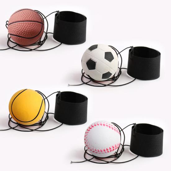 Kid Hand Ball Wristband Toy Rubber Exercises Hand Ball Game Bouncing Ball Elastic Rope Children Kids Outdoor Toy Ball