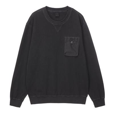 Nau Garment-Dyed Rib Contrast Pocket Sweatshirt Dark Gray