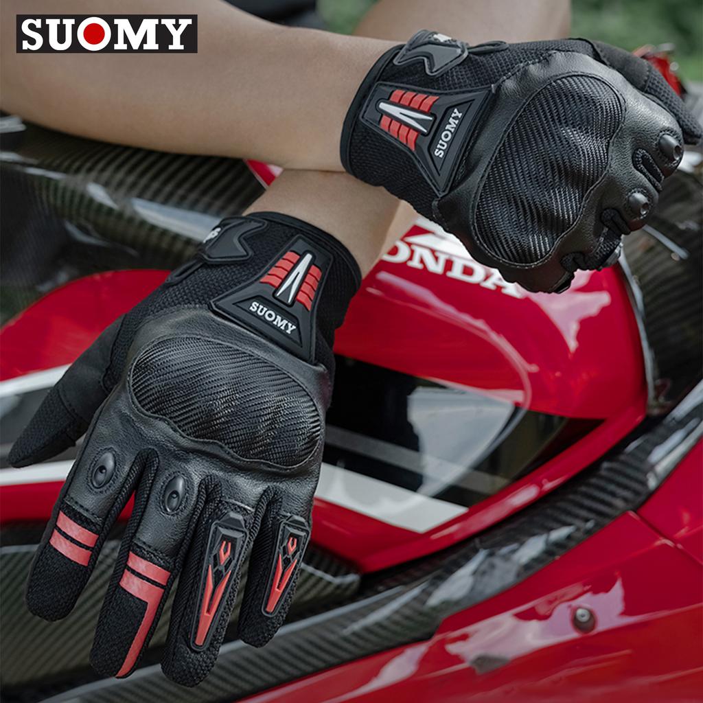 Summer Leather Motorcycle Riding Gloves Touch Screen Motorbike Gloves Anti-collision Motocross Racing Cycling Hand Gloves