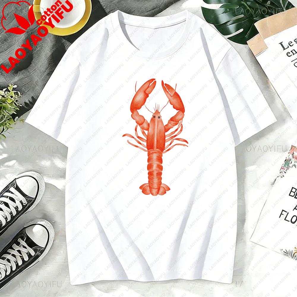 Lobster Graphic Printed Tshirt Lobster Lover Gift Shirt Unisex Unisex Cotton Short Sleeve Casual Fashion Summer Short Sleeve