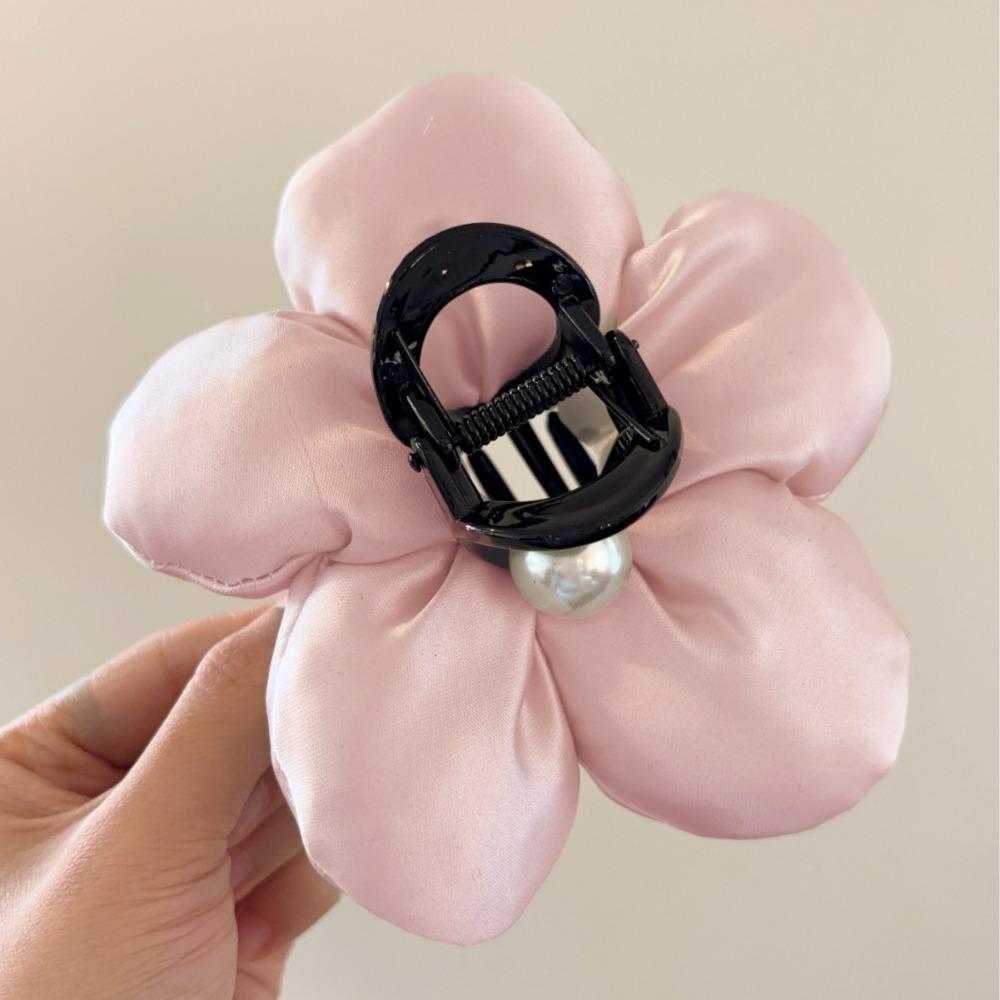 

Мягкие Пушистые Заколки для Волос в Виде Цветка Большие Зажимы-Акулы в Виде Цветка Модные Цветочные Заколки для Волос Женщина Девушка розовый