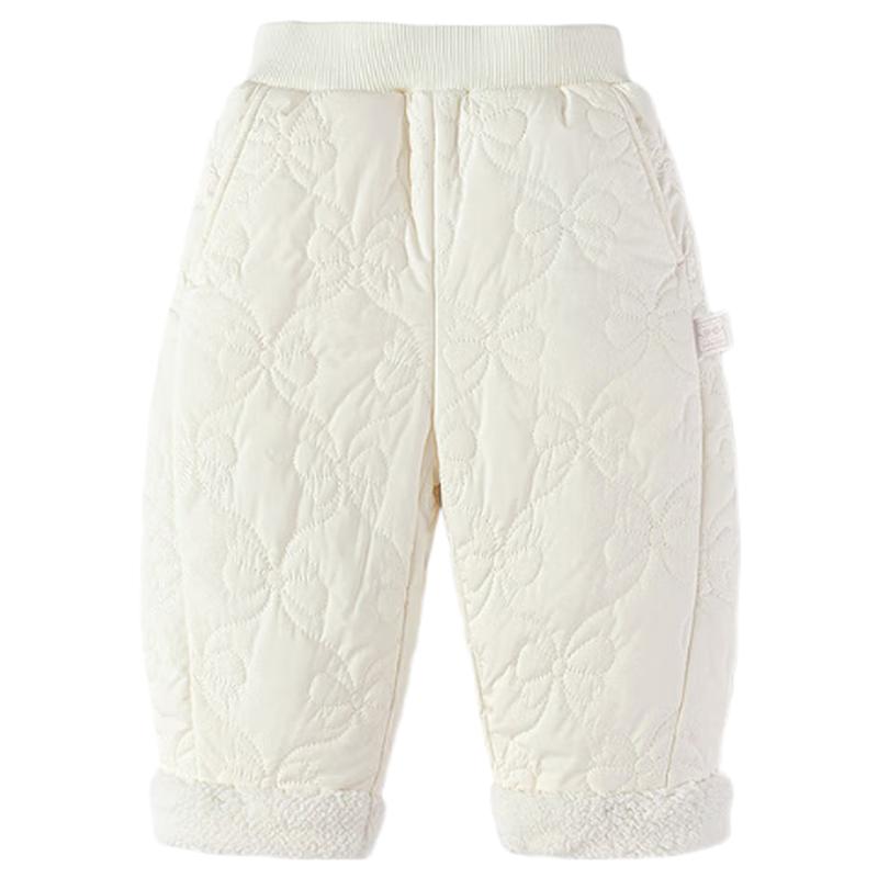 Balabala Girls Plush-Lined Curved Hem Winter Pants 100