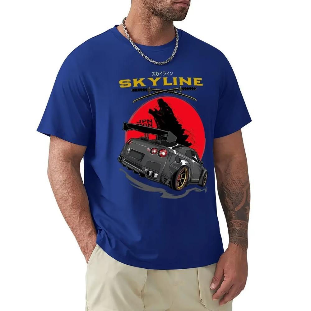 Skyline GTR JDM Car T Shirt Harajuku Short Sleeve T-shirt Cotton Graphics Tshirt Tops