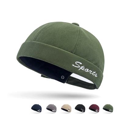Spring 2025 New Fashion Cotton Solid Color Beanie Hats Brimless Docker Cap Men Women Hip Hop Bucket Cap Adjustable Dome Hats