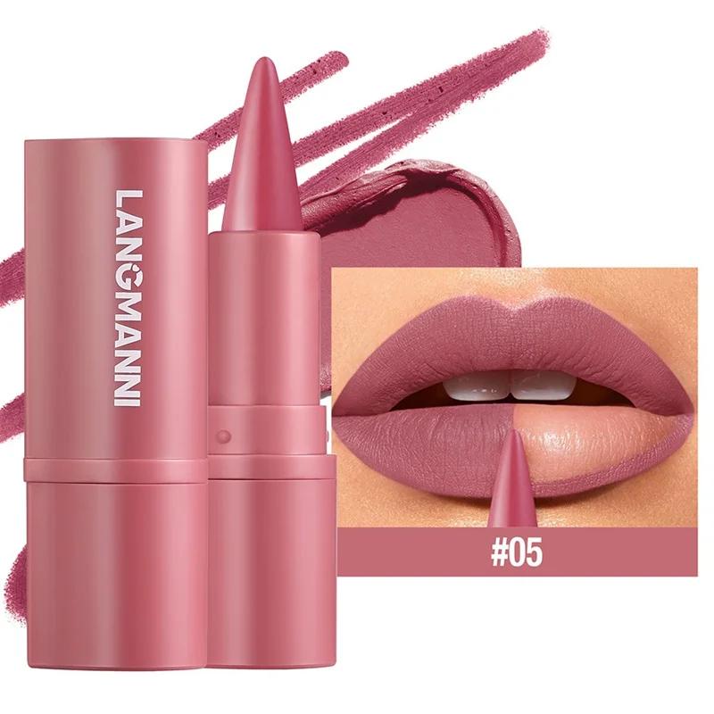 6 Color Tapered Lip Liner Nude Matte Lipstick Pencil Long-Lasting Waterproof Lipliner Pencil Non-Stick Cup Lips Contour Makeup