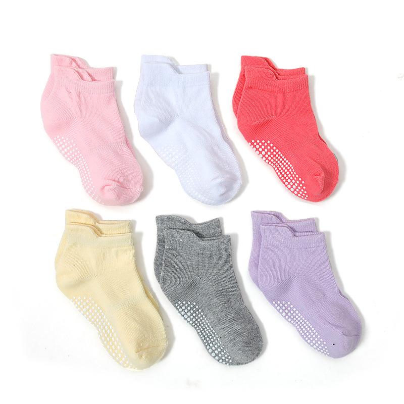 Boys 6 Pack Non Slip Baby Socks for 0-24M Newborn Bebe Girls Grips Anti Skid Ankle First Walker Infant Kids Cotton Sock