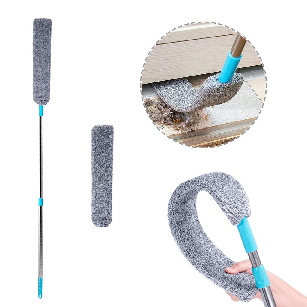 Extendable Pole Stainless Extra Long Feather Duster Bendable Head And Long Handle for Cleaning Ceiling Fans Blinds Furniture