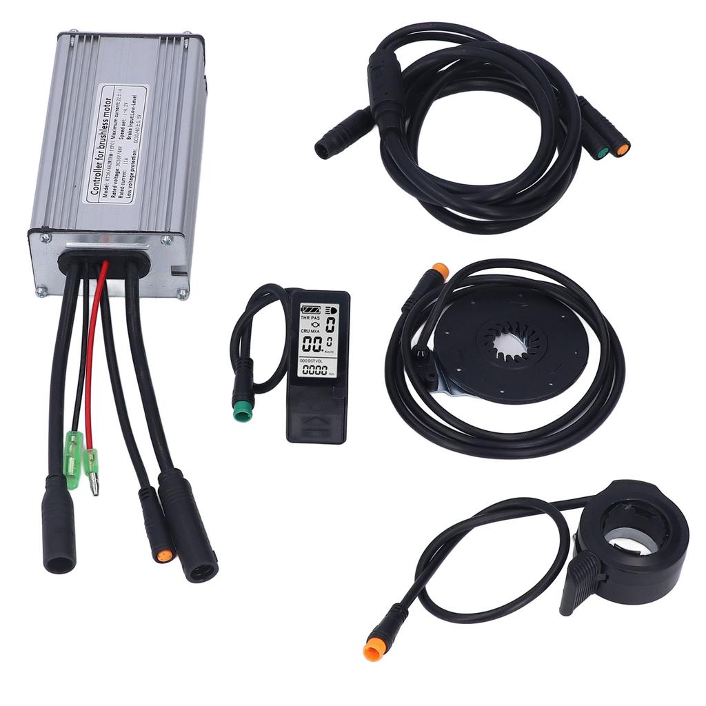 Electric Bike Motor Controller 22A Speed Controller with LCD4 Panel 1 To 2 Cable Fully Waterproof Kit for 500W Gear