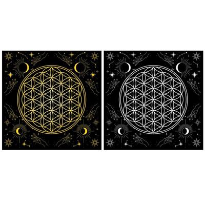50x50/60x60/75x75cm Tarot Tischdecke Matte Geometrische Wahrsagungen Tischdecke Brettspiel Orakelkarten Unterlage Runenunterstützungsmatte