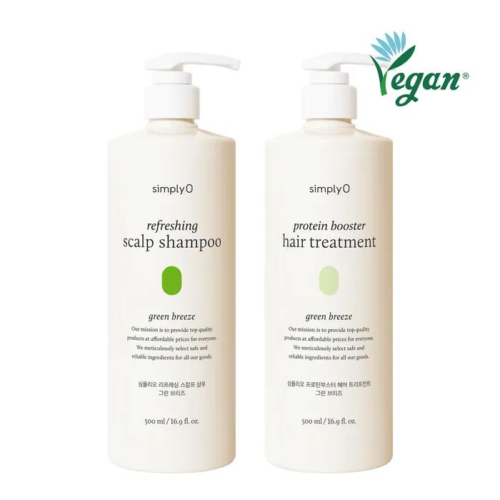 [Scalp & Sebum Care] Refreshing Scalp Cooling Shampoo 500ml + Protein Booster Hair Treatment 500ml (2 Scents)