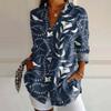 Plus Size Women Long Sleeve Button Shirt Solid Floral Casual Comfort Blouse