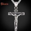 Men Necklace Jesus Cross Dangle Anti Rust Stainless Steel Jesus Pendant Necklace Jewelry for Party