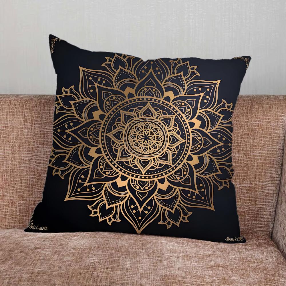 Indischer Blumen-Henna-Mandala-Kissenbezug für Zuhause Schlafzimmer Auto Büro Dekoration Wohnzimmer Sofa Kissenbezug Geeignet