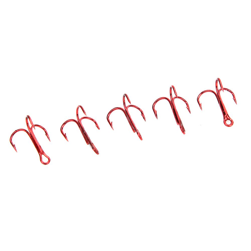 100 buc Cârlige Triplu Roșii Oțel Carbon Ridicat Cârlig de Pescuit Ac de Pescuit Accesorii de Pescuit 10#