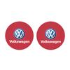 2Pcs Car Logo Coaster Suede Water Cup Anti-Slip Pads Keychain For VW Golf Amarok T5 Phaeton Teramont ID3 Tiguan T-Cross Passat