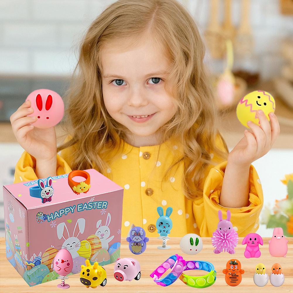 100/120 Pack Basket Stuffers Fillers Prefilled Easter Eggs with Mini Novelty Dolls for Kids Girls Boys Easter Eggs Hunt