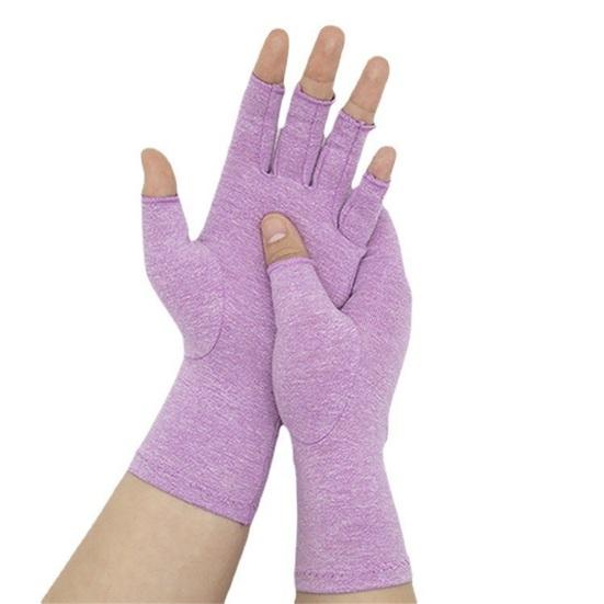 1 Pair Fitness Gloves Breathable Moisture Wicking Half Finger Open Fingers Effective Joint Pain Relief Three Sizes Optional Fingerless
