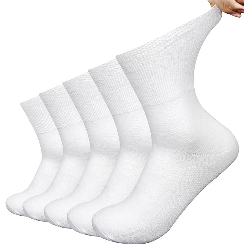 5 Pairs/Lot Diabetic Socks Men and Women Non-Binding Loose Top Socks Cotton Material Non-slip and Breathable