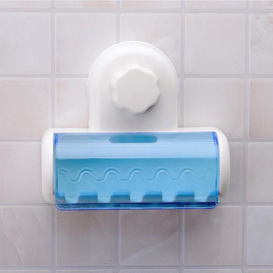 Creative Home Dust-proof Suction Cup 5 Toothbrush Holder Wall Mounted Stand