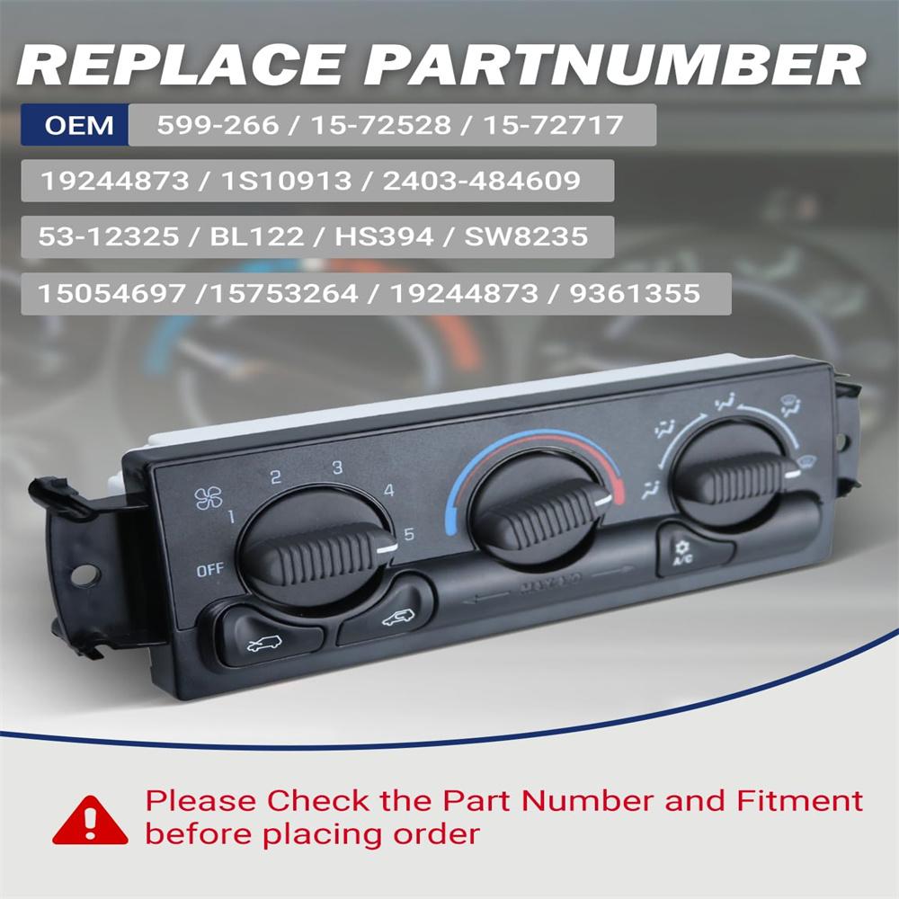 599-266 Climate Control Module AC Control Panel Fit for Cadillac Escalade Avalan