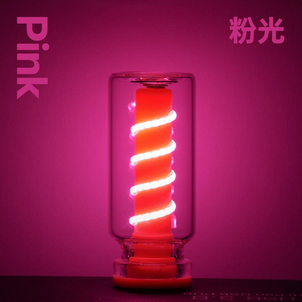 Transparent Spring Touch Dimmable USB Night Light, Portable LED Bedside Lamp