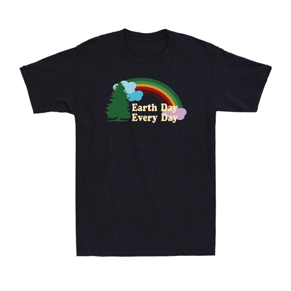 Earth Day Everyday Rainbow Pine Tree Design Novelty Men s T-Shirt T-shirt S