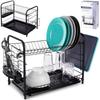 Black 2-tier Dish Drying Rack 51.5x24.5x33 Cm