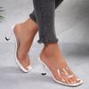 Mode Neuer Stil Sexy Transparente High Heels Sandalen Damen Sommer Dünne Absätze Outdoor Slipper Frau Slip-on Offene Zehenpartie Party Pumps