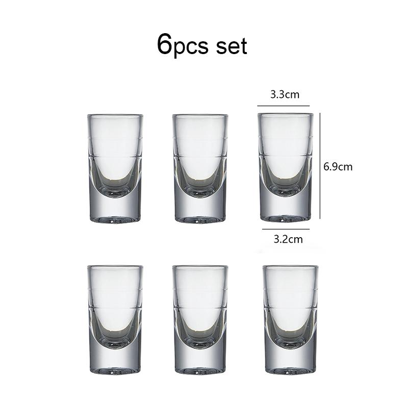 

Набор бокалов для вина из 6 штук, 30 мл, прямая чашка, симпатичные маленькие чашки, толстые, кавайные, наборы для питья, алкогольные напитки 6pcs set