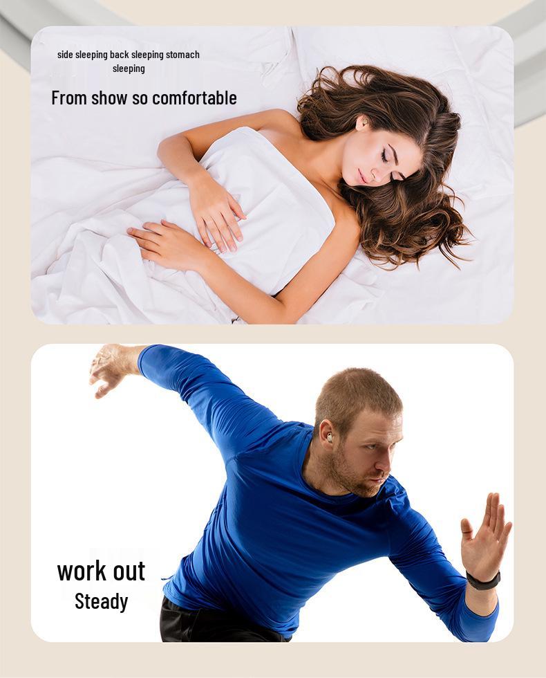 Smart Digital Display Noise-Cancelling Bluetooth Earphones for Sleep and Sports